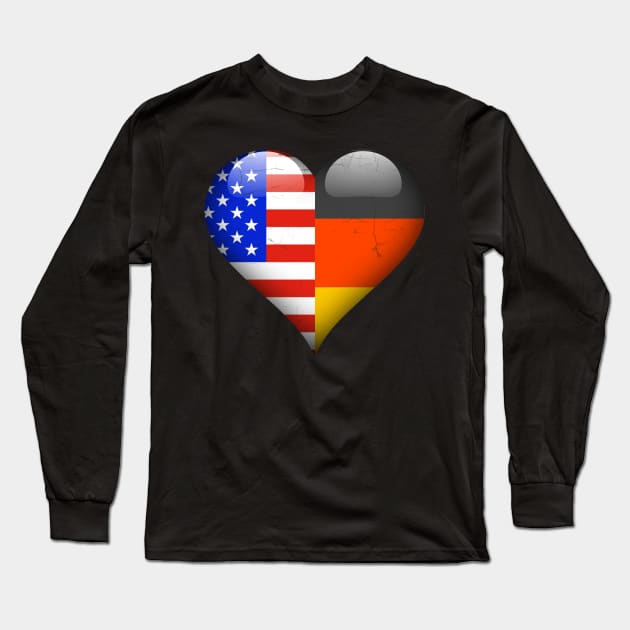 Half American Half German - Gift for German From Germany Long Sleeve T-Shirt by Country Flags